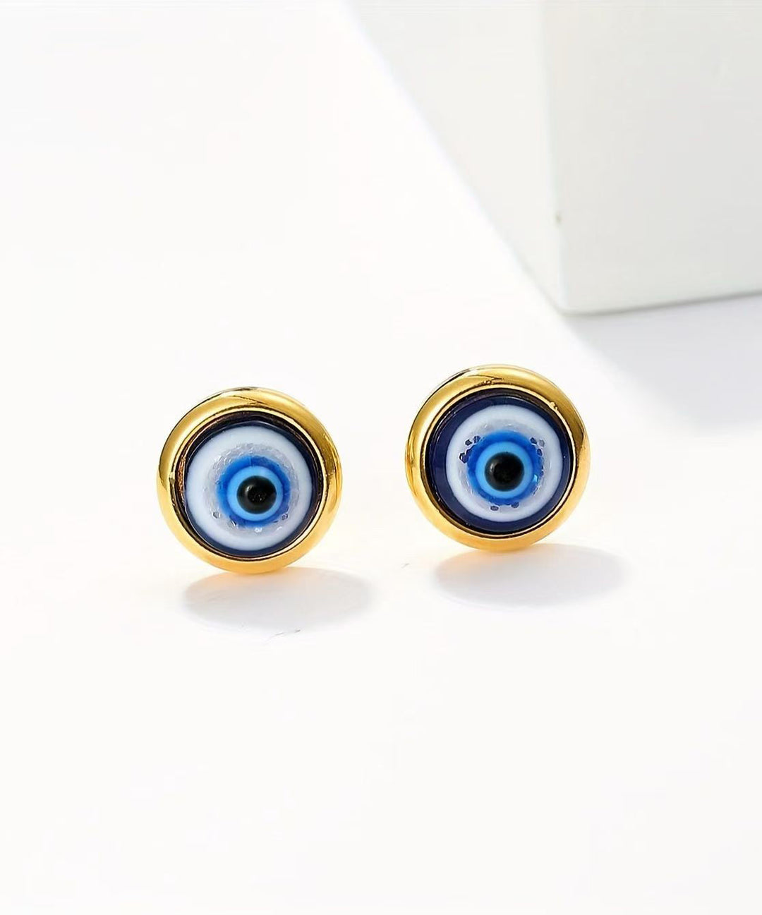 Simple Blue Copper Alloy Eye Turquoise Stud Earrings
