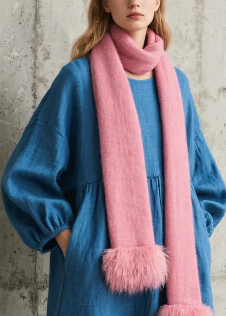 Simple Blue Oversized Cotton Long Dress Fall