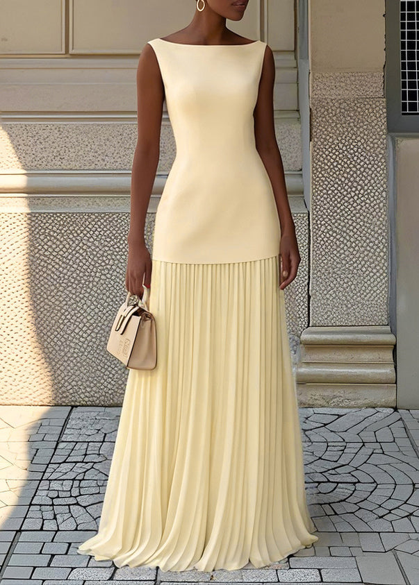 Simple Blue Wrinkled Solid Tops And Skirts Two Pieces Set Sleeveless