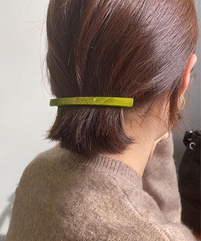Simple Chic Green Metal Resin Barrettes Hairpin