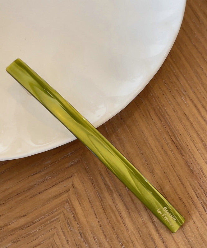 Simple Chic Green Metal Resin Barrettes Hairpin