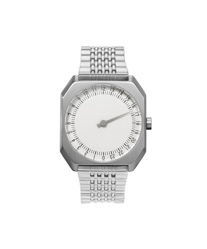Simple Coffee Stainless Steel Genuine Leather Tempered Glass Watch