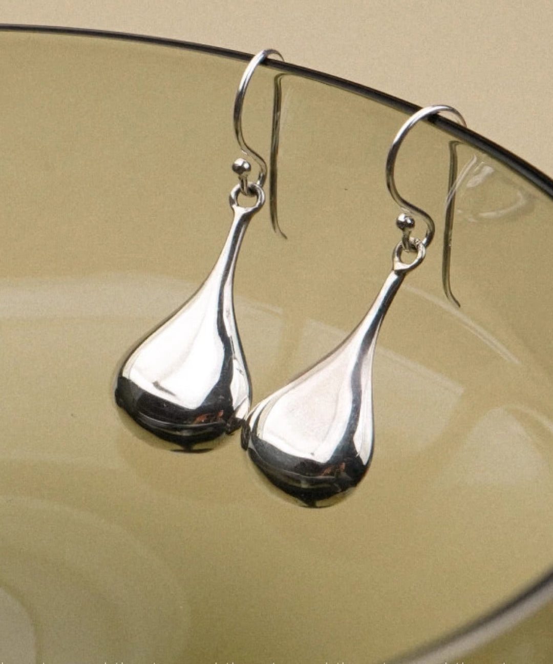 Simple Gold Copper Overgild Water Drop Drop Earrings