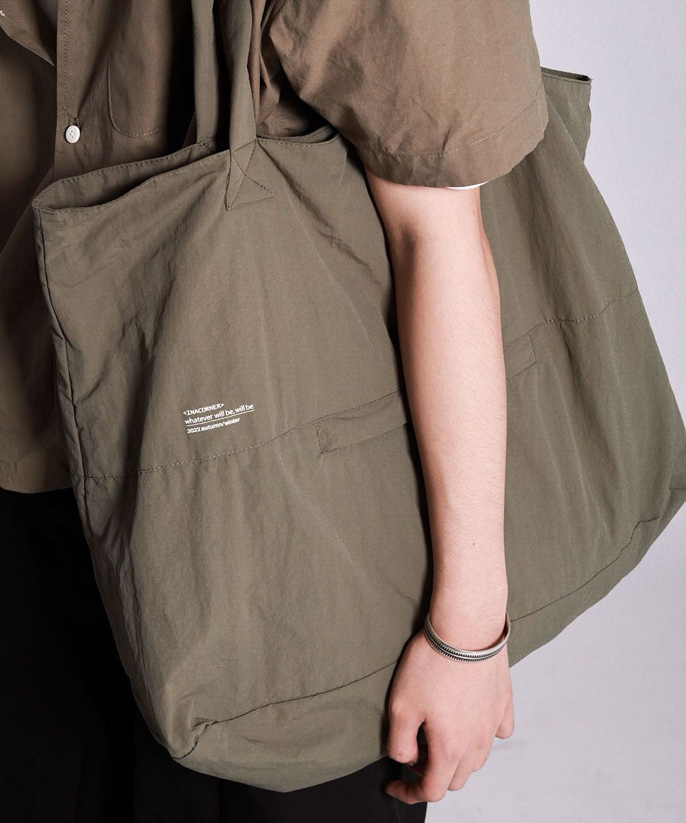 Simple Grayish Green Large Capacity Satchel Bag Handbag