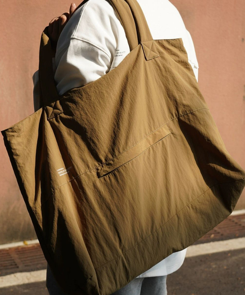 Simple Grayish Green Large Capacity Satchel Bag Handbag