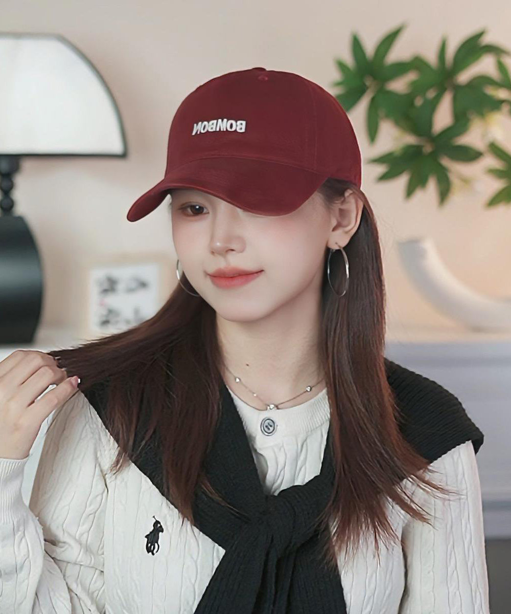 Simple Letter Pink Embroidered Baseball Cap Hat