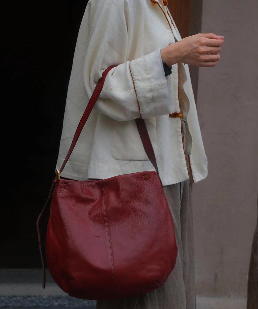 Simple Mulberry Large Capacity Leather Shoulder Bags