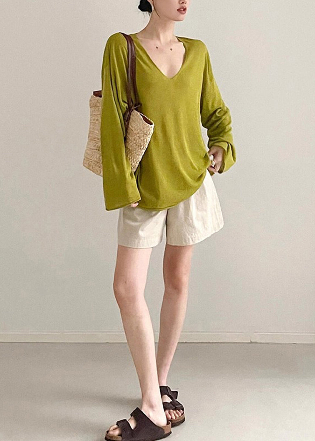 Simple Navy Oversized Cotton UPF 50+ Top Fall