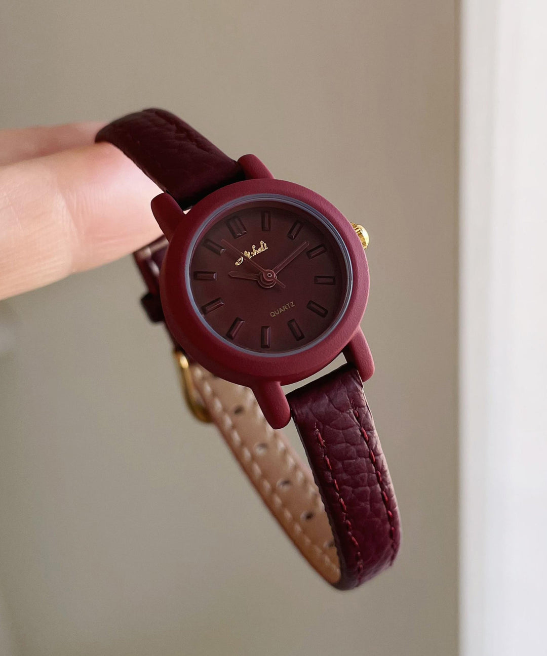 Simple Purple Leather Quartz Movement Watches