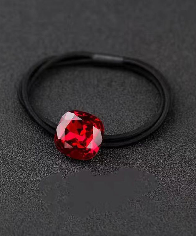 Simple Red Hand Woven Zircon Crystal Hair Tie