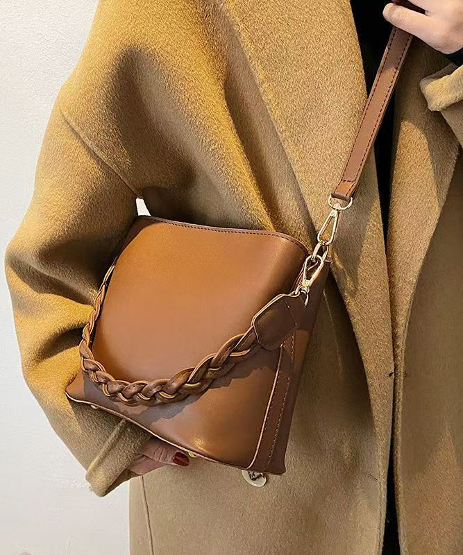 Simple Solid Durable Faux Leather Messenger Bag