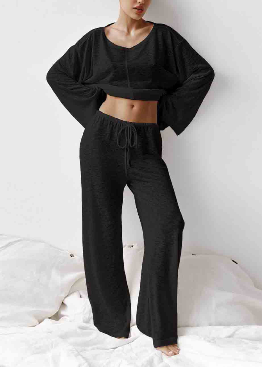Simple White Oversized Cotton Pajamas Two Pieces Set Summer