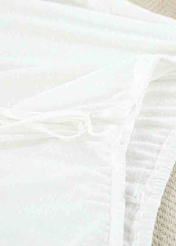 Simple White Oversized Cotton Pajamas Two Pieces Set Summer