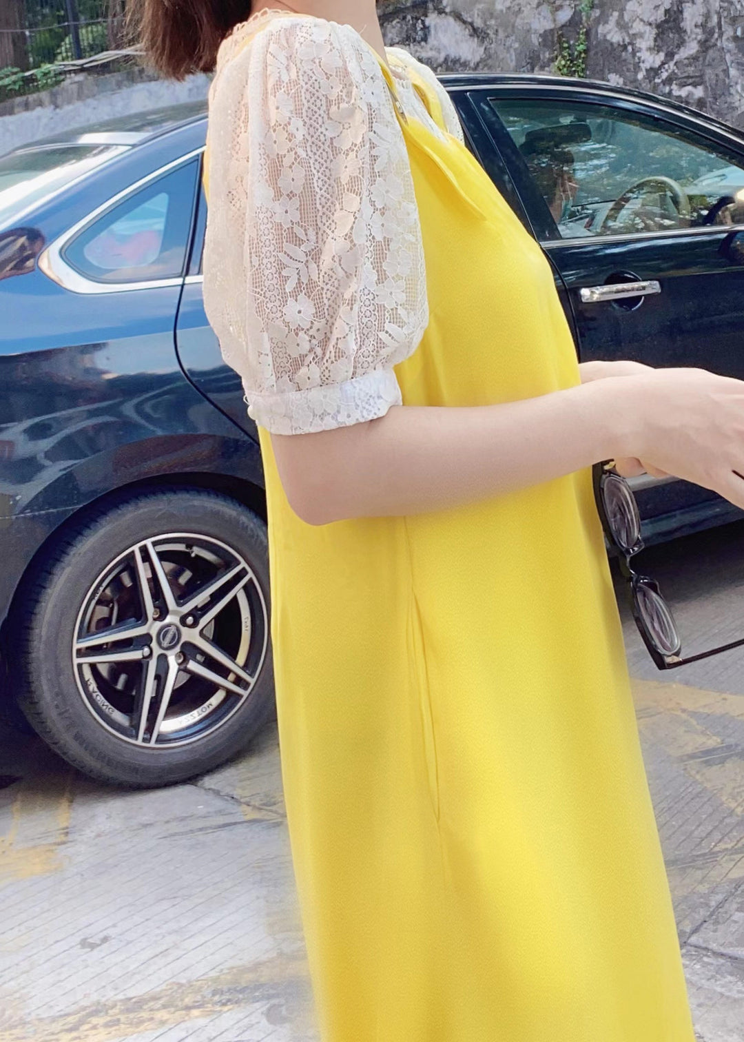 Simple Yellow Pockets Solid Cotton Jumpsuit Pants Sleeveless