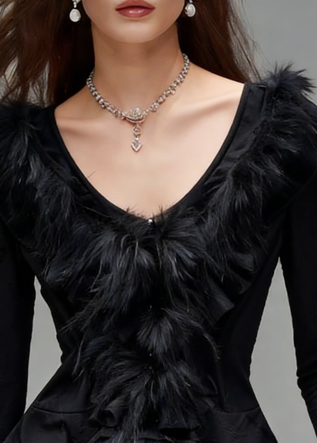 Slim Fit Black Hole Fluffy Patchwork Cotton Shirts Spring - Omychic