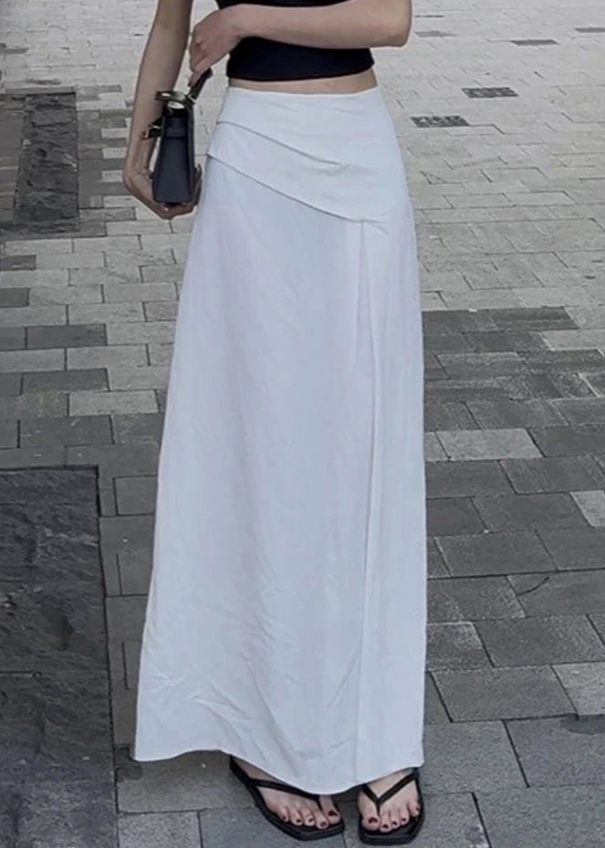 Slim Fit Black Side Open High Waist Cotton Skirts Summer