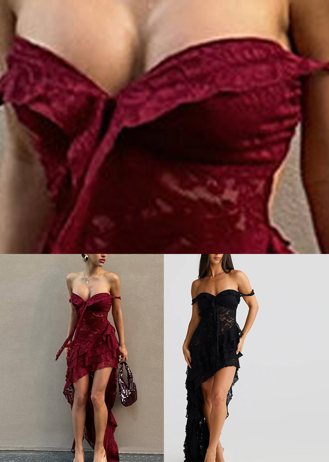 Slim Fit Mulberry Cold Shoulder Asymmetrical Maxi Dresses Summer