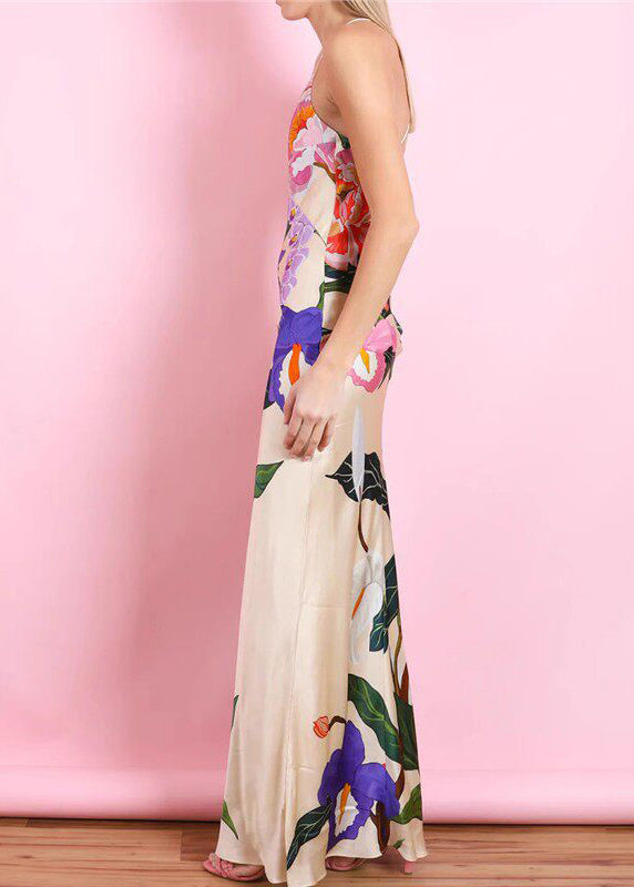 Slim Fit V Neck Long Spaghetti Strap Dress Summer