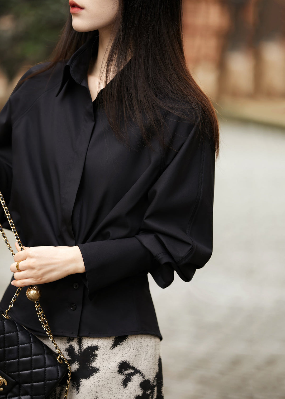 Slim Fit White Peter Pan Collar Button Cotton Shirt Fall