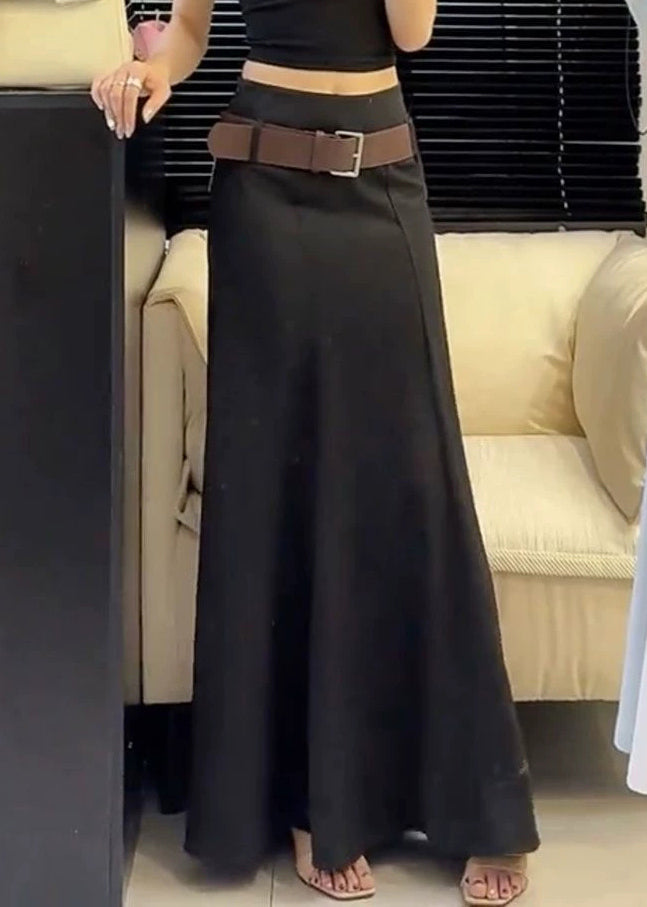 Slim Fit White Solid High Waist Cotton Skirts Summer