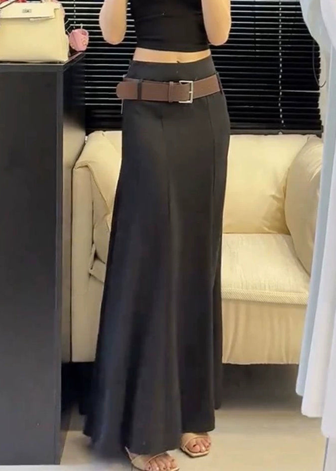 Slim Fit White Solid High Waist Cotton Skirts Summer