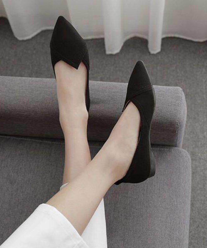 Splicing Pink Flat Shoes For Women Pointed Toe Flat Feet Shoes