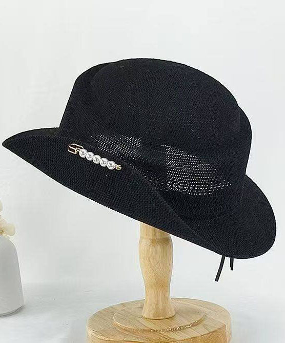 Spring Summer Women's Beige Knitting Versatile Cloche Hat