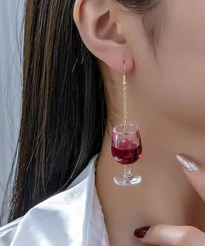 Street Personalized Creativity Red Wine Glass Earrings