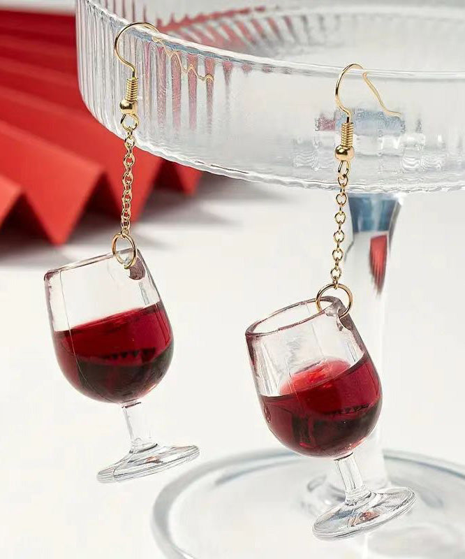 Street Personalized Creativity Red Wine Glass Earrings