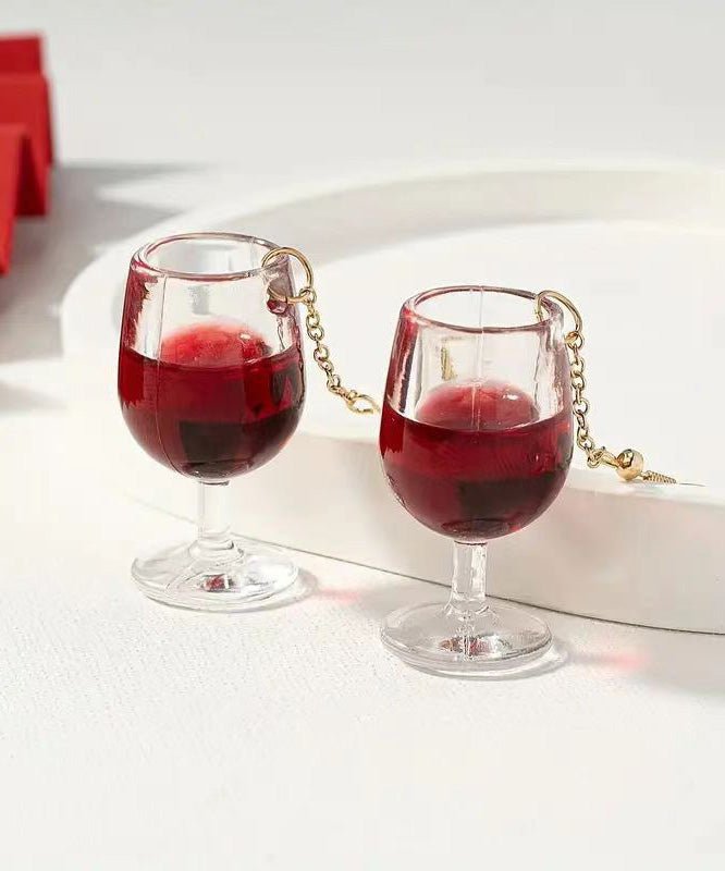 Street Personalized Creativity Red Wine Glass Earrings