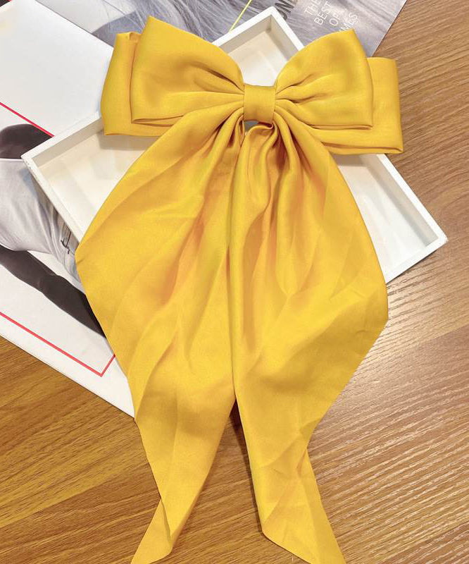 Style Black Cloth Alloy Bow Hairpin