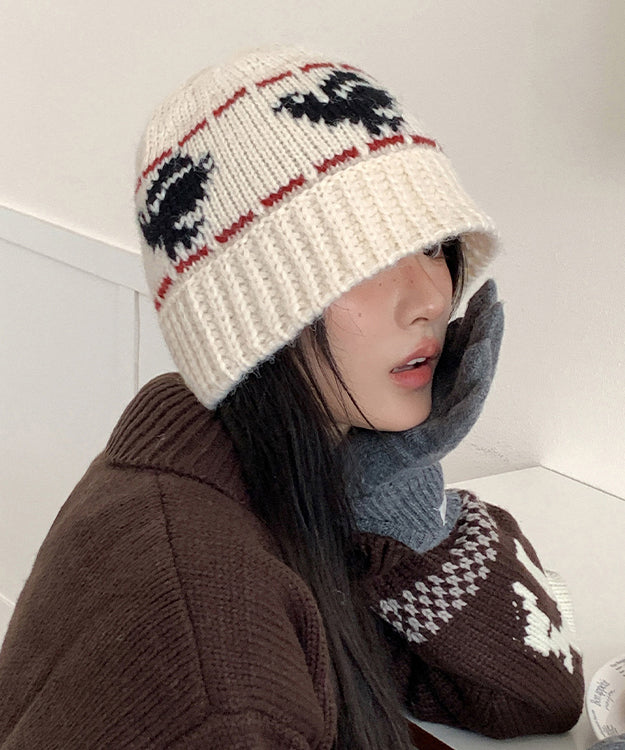 Style Black Thick Warm Knit Bonnie Hat