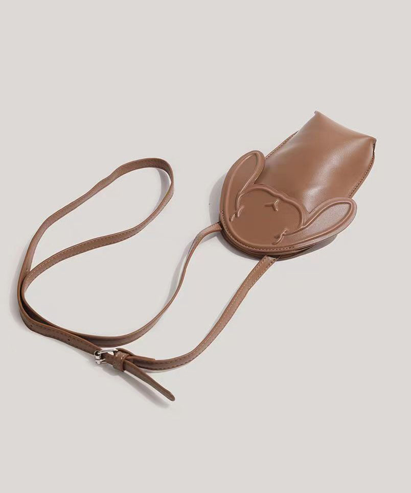 Style Brown Cartoon Faux Leather Messenger Bag