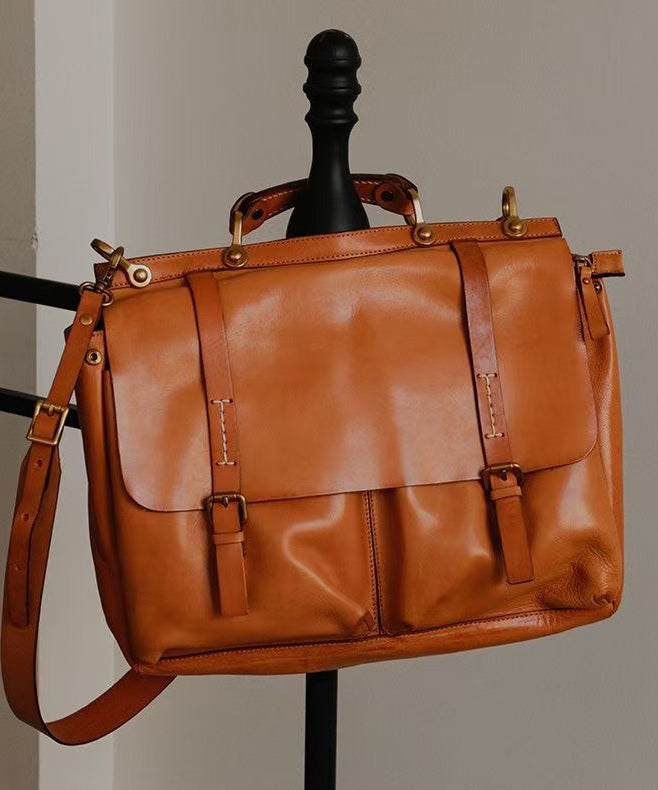 Style Brown Large Capacity Leather Laptop Bag