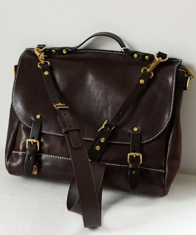 Style Brown Large Capacity Leather Laptop Bag