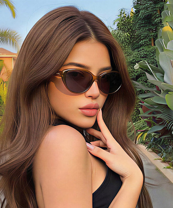 Style Brown Resin Ultraviolet-Proof Sunglasses