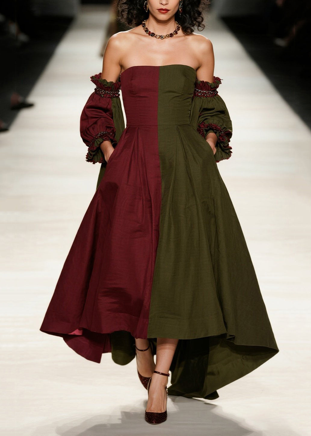 Style Colorblock Asymmetrical Patchwork Exra Large Hem Cotton Vestidos Dresses