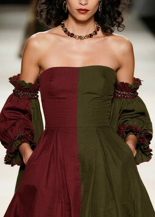 Style Colorblock Asymmetrical Patchwork Exra Large Hem Cotton Vestidos Dresses