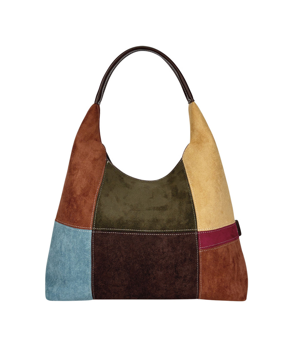 Style Colorblock Large Capacity Durable Suede Shoulder Bags