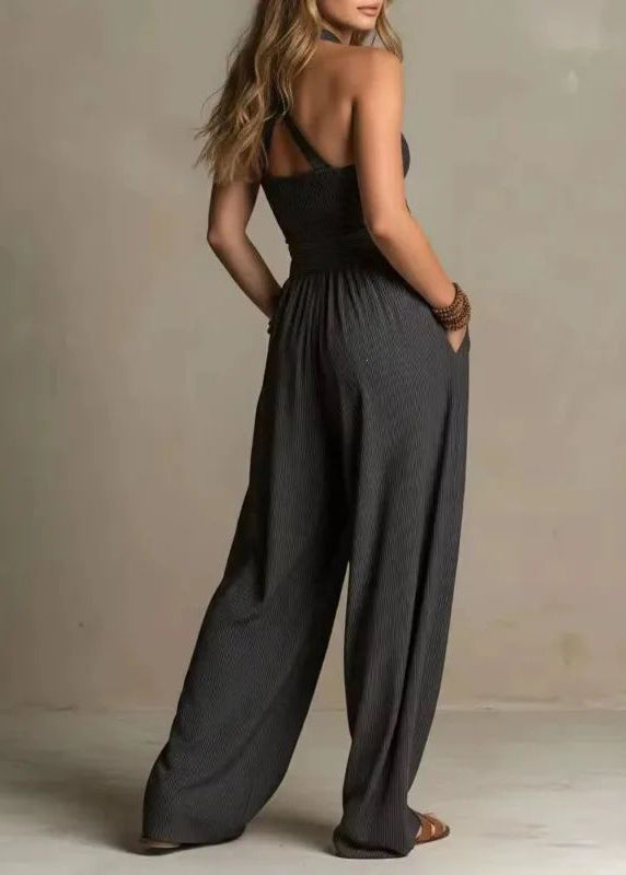 Style Creamy White Wrinkled Out Jumpsuits Summer