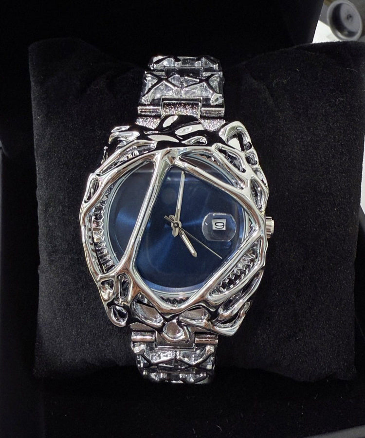 Style Dark Blue Stainless Steel Waterproof Alien Men Watches - Omychic