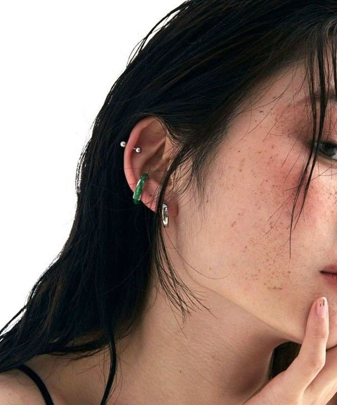 Style Gold Copper Enamel Hoop Earrings