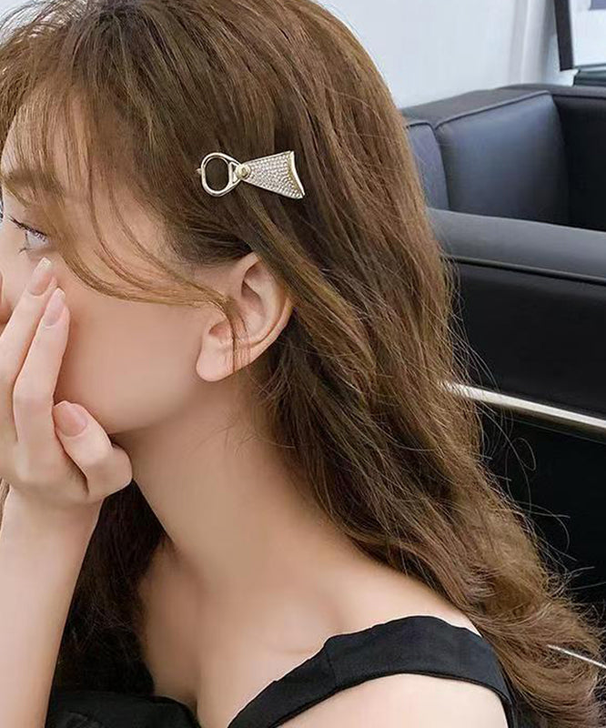 Style Gold Metal Alloy Zircon Hairpin