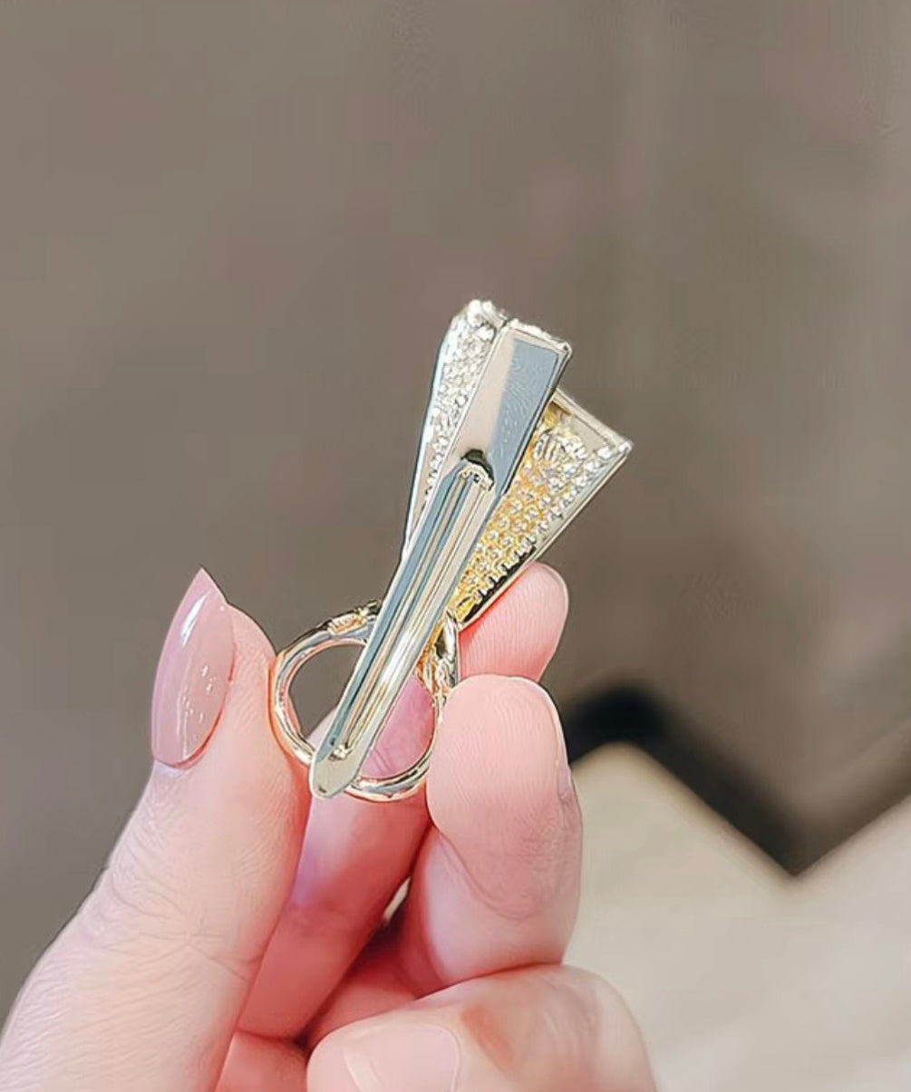 Style Gold Metal Alloy Zircon Hairpin
