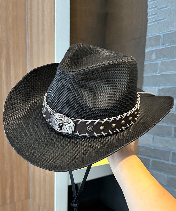 Style Khaki Versatile Straw Woven Cowboy Hat