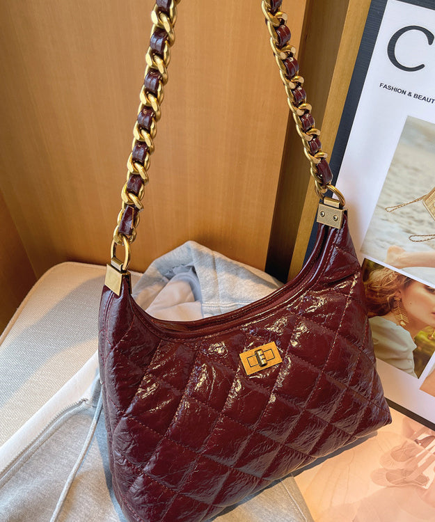 Style Mulberry Plaid Chain Linked Faux Leather Flap Bag