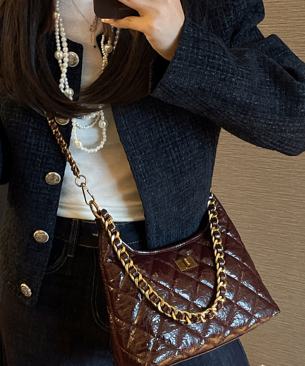 Style Mulberry Plaid Chain Linked Faux Leather Flap Bag