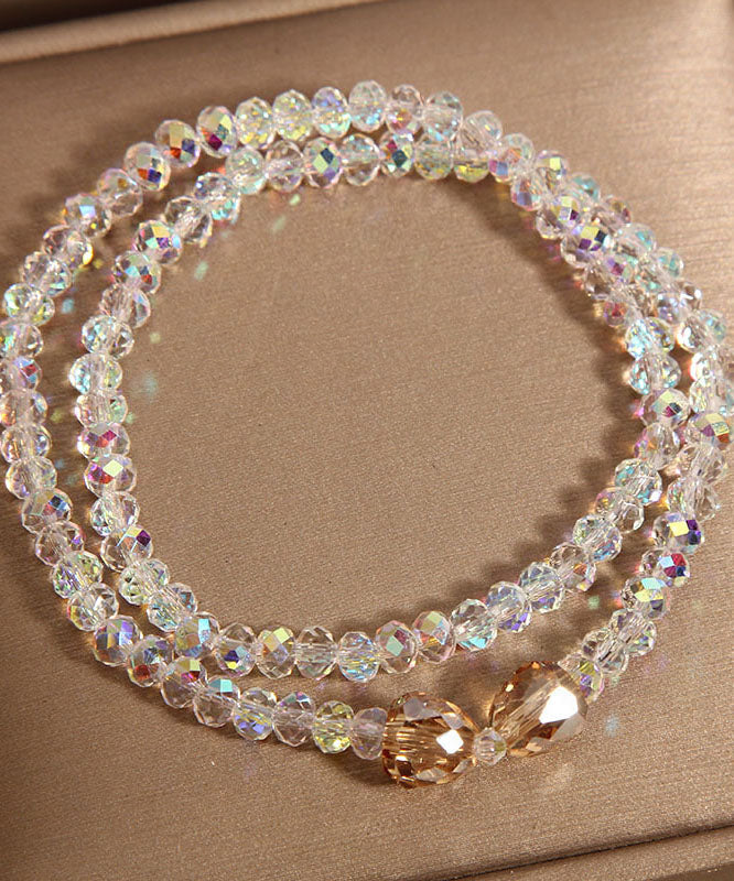 Style Purple Alloy Double-Layer Crystal Bow Chain Bracelet