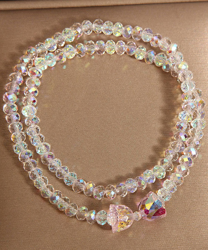 Style Purple Alloy Double-Layer Crystal Bow Chain Bracelet