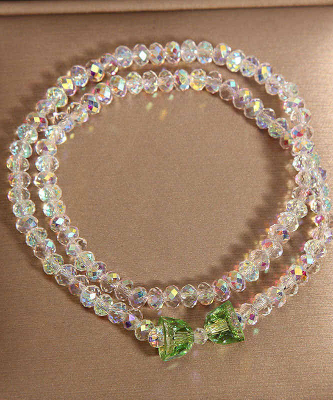 Style Purple Alloy Double-Layer Crystal Bow Chain Bracelet